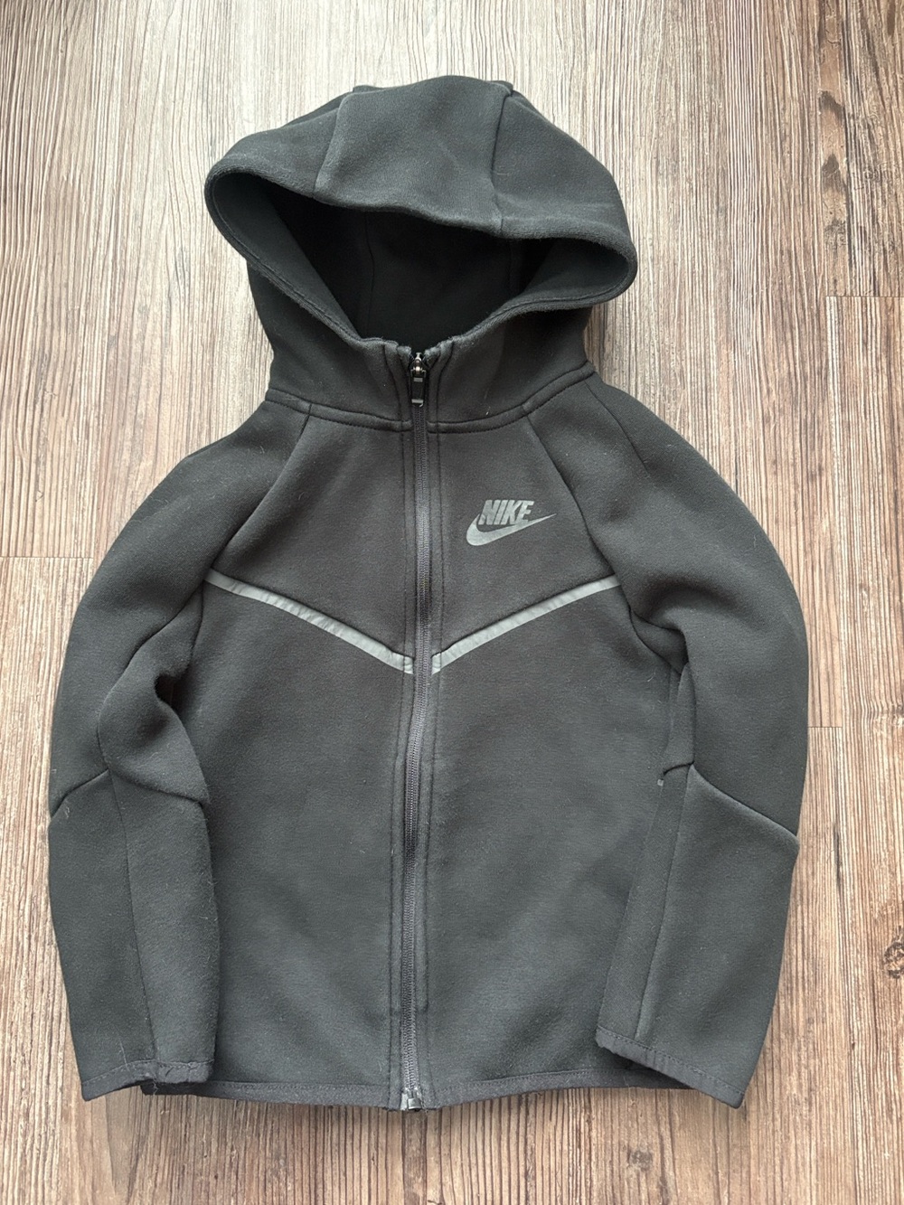 NIKE TECH BLACK FULL ZIP HOODIE BOYS MEDIUM